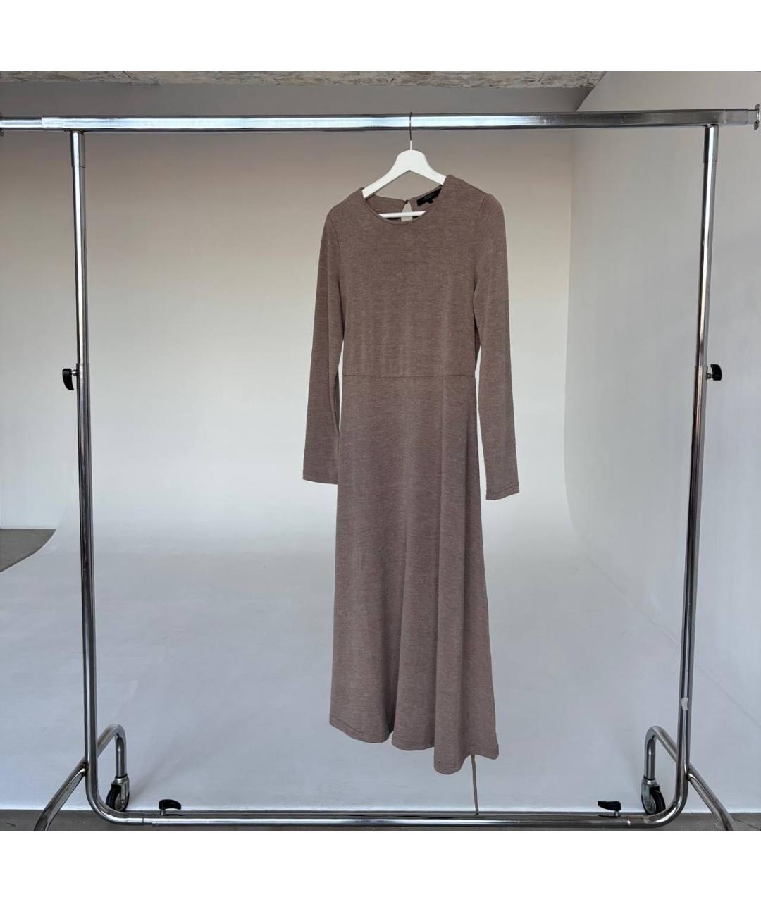 MAX MARA Бежевое шерстяное повседневное платье, фото 4