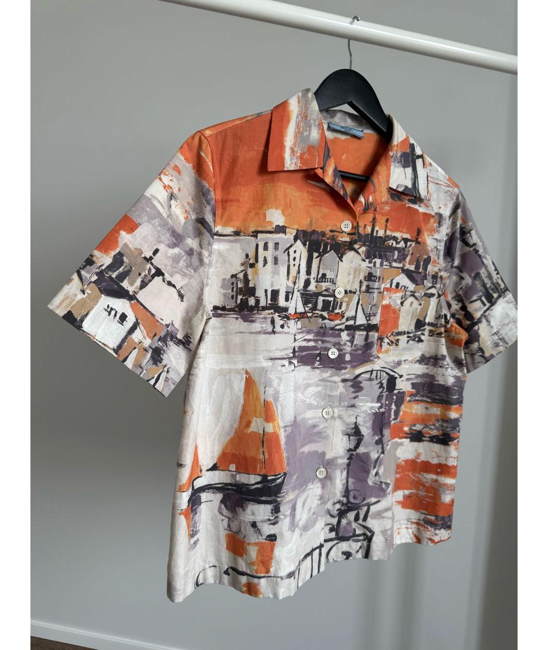 PRADA Оранжевая хлопковая рубашка, фото 2