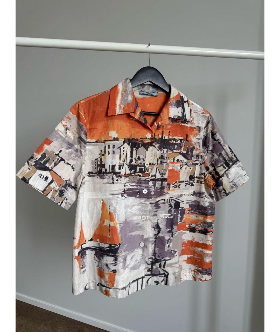 PRADA Оранжевая хлопковая рубашка, фото 9