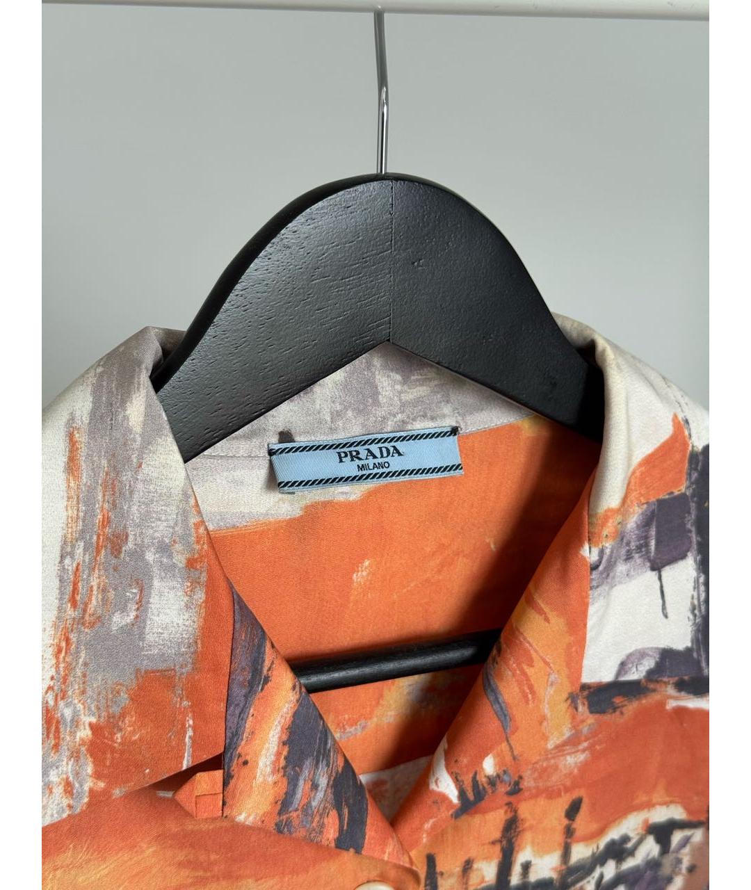 PRADA Оранжевая хлопковая рубашка, фото 5