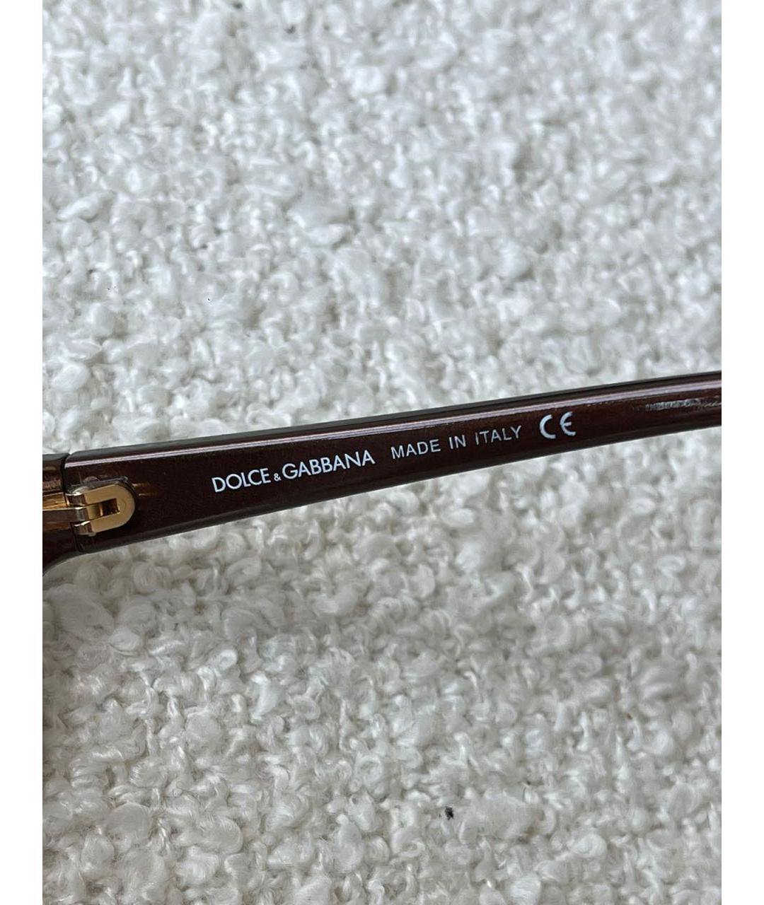 DOLCE&GABBANA Коричневые пластиковые солнцезащитные очки, фото 7