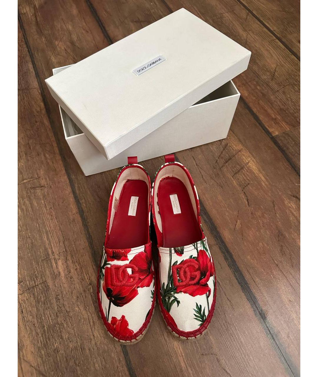 DOLCE&GABBANA Бордовые текстильные эспадрильи, фото 2