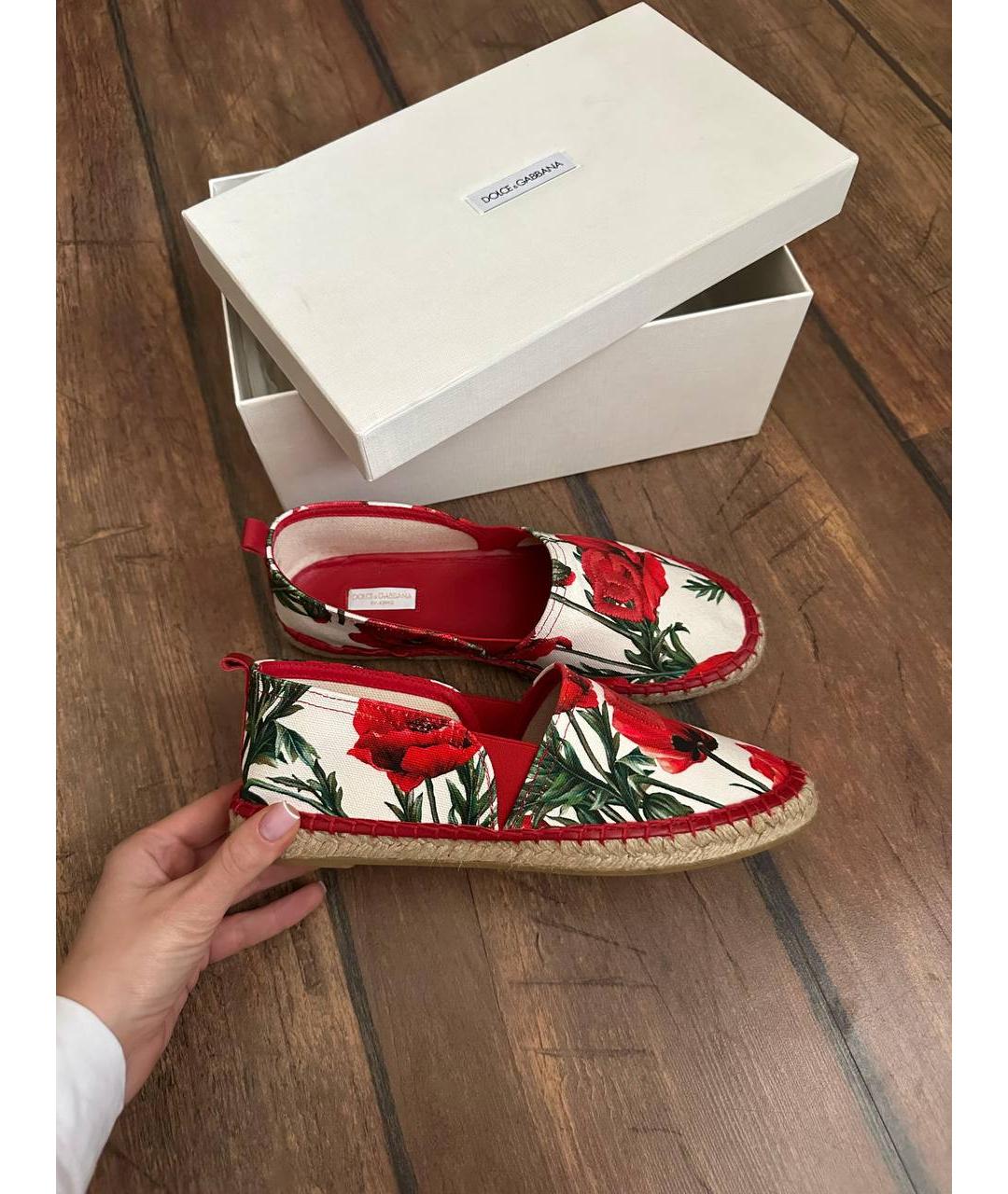 DOLCE&GABBANA Бордовые текстильные эспадрильи, фото 4