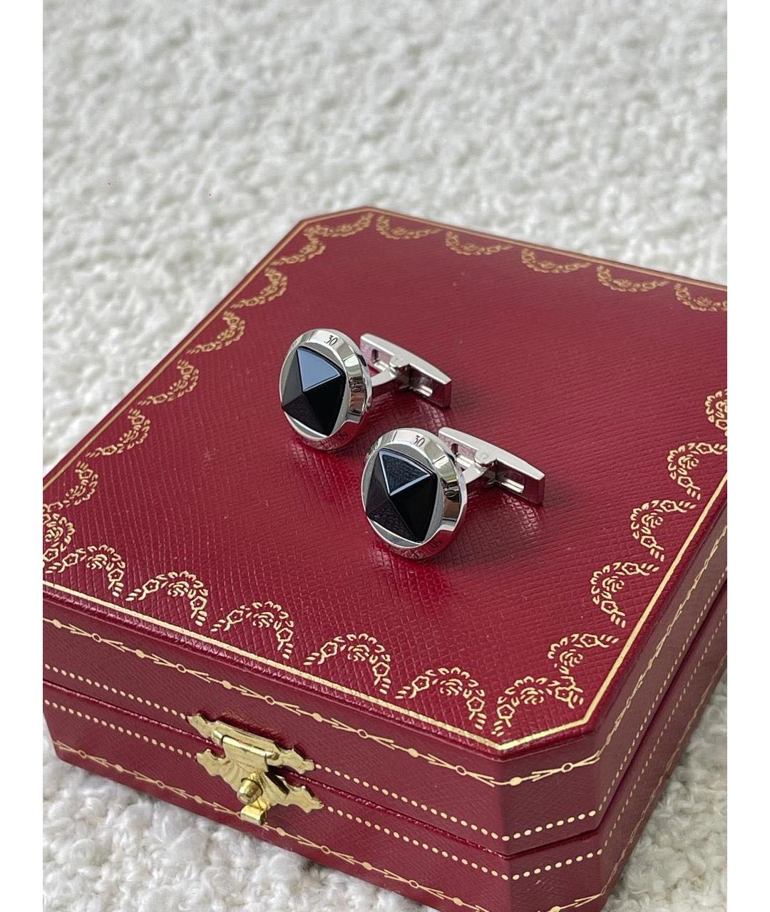 CARTIER Черные серебряные запонки, фото 6
