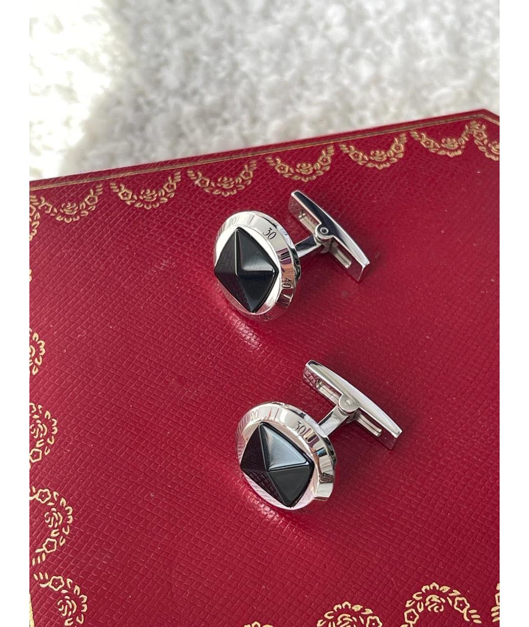 CARTIER Черные серебряные запонки, фото 2