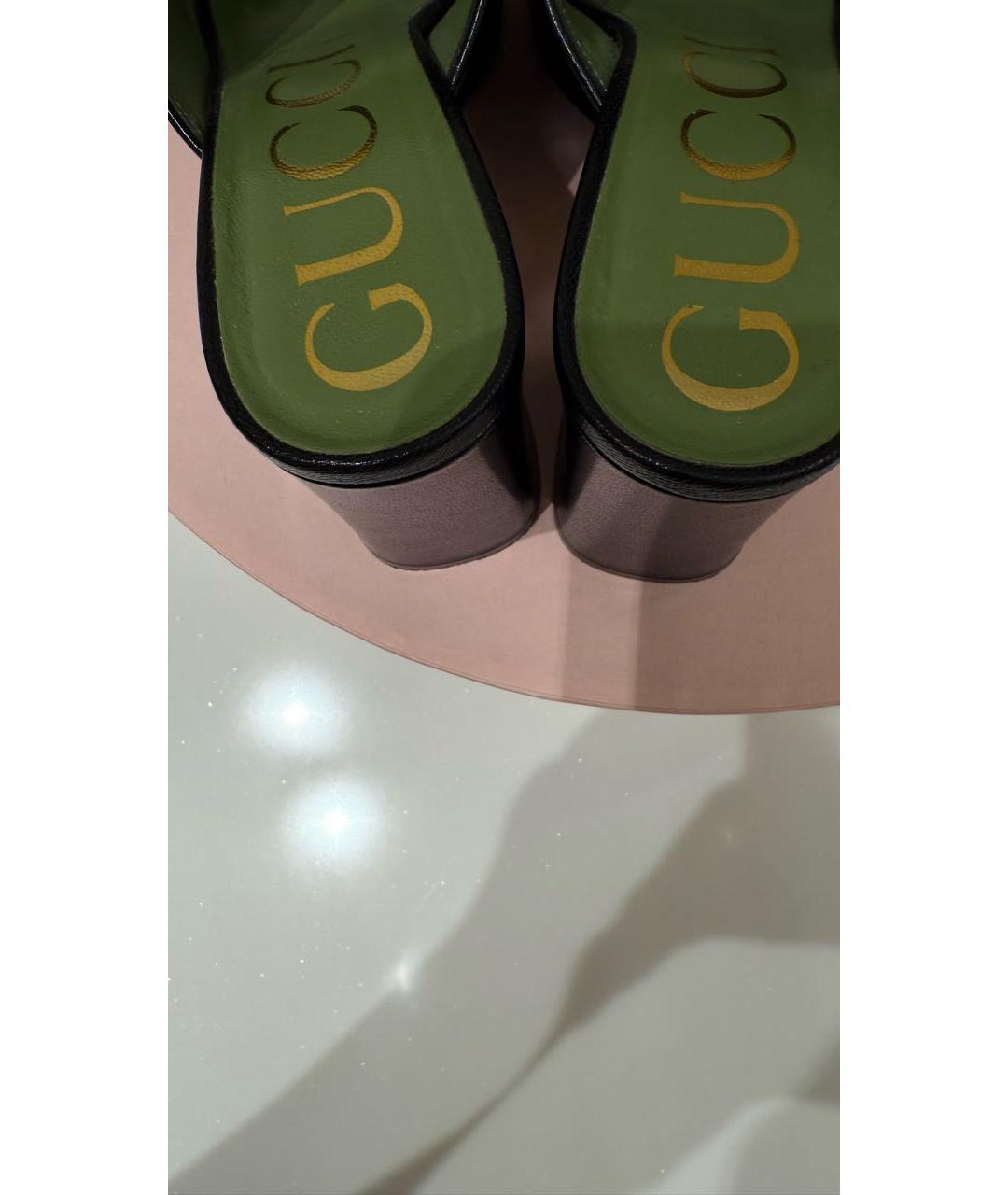 GUCCI Черные кожаные мюли, фото 3