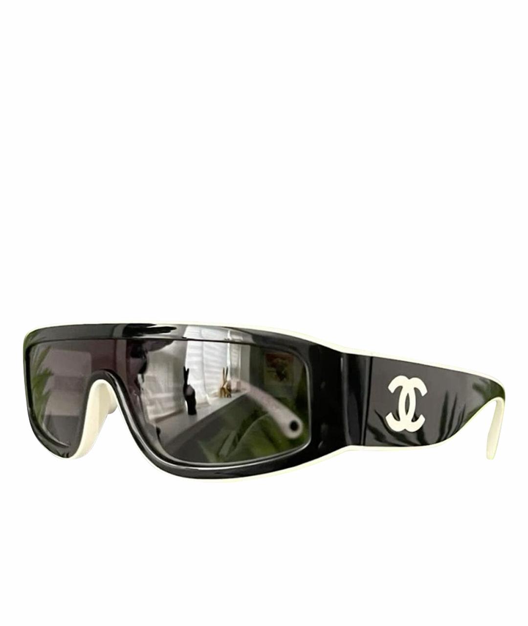CHANEL Черные пластиковые солнцезащитные очки, фото 1