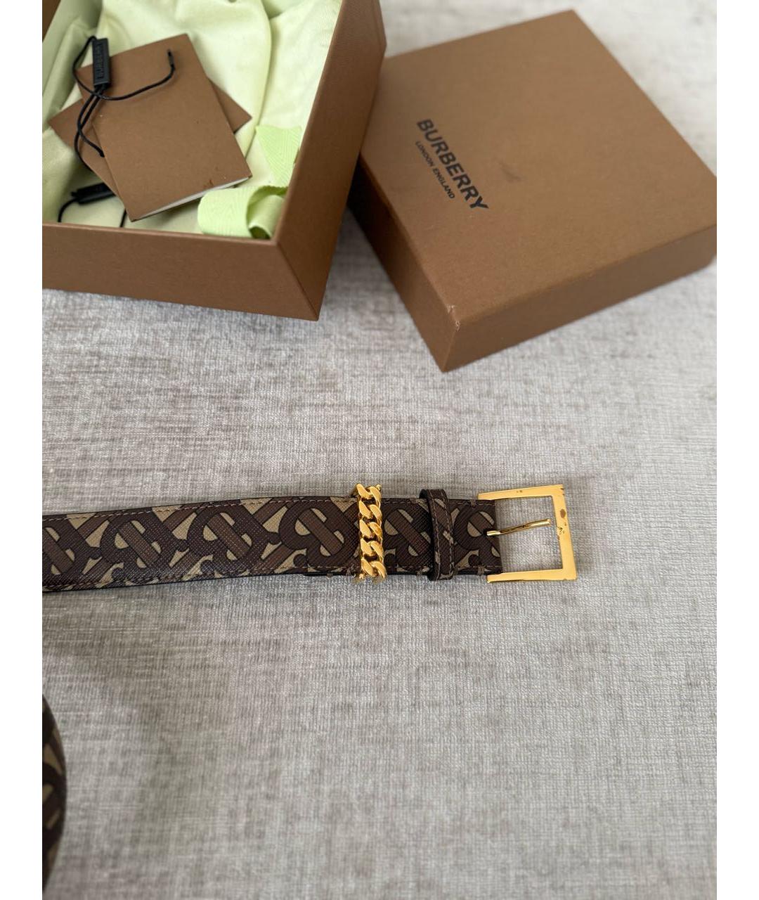 BURBERRY Коричневый ремень из искусственной кожи, фото 2