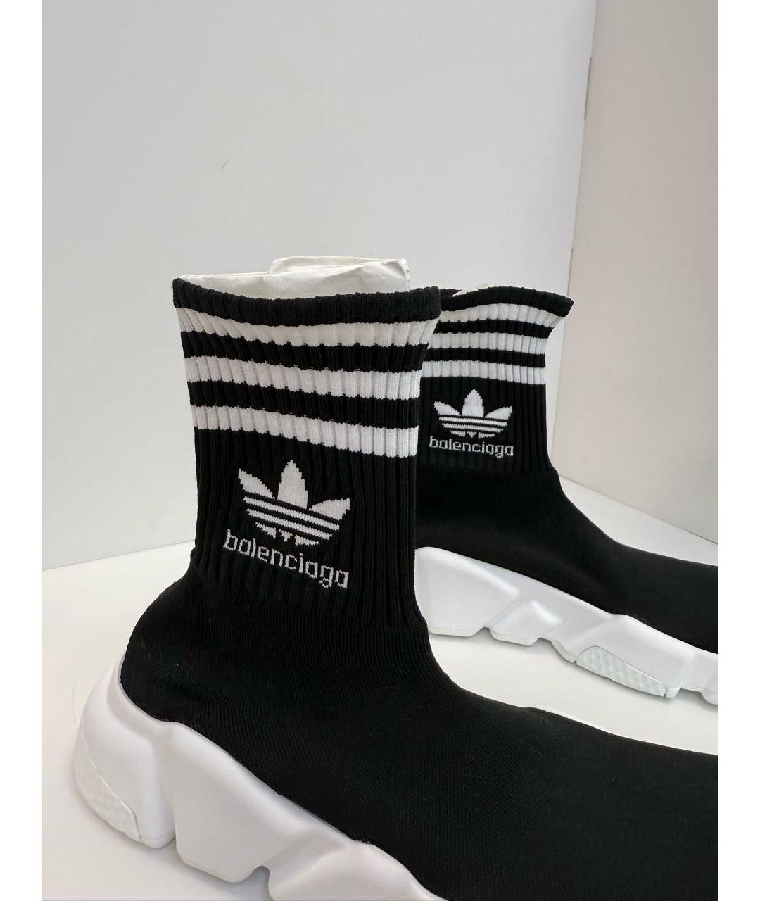 BALENCIAGA Черные текстильные высокие кроссовки / кеды, фото 2