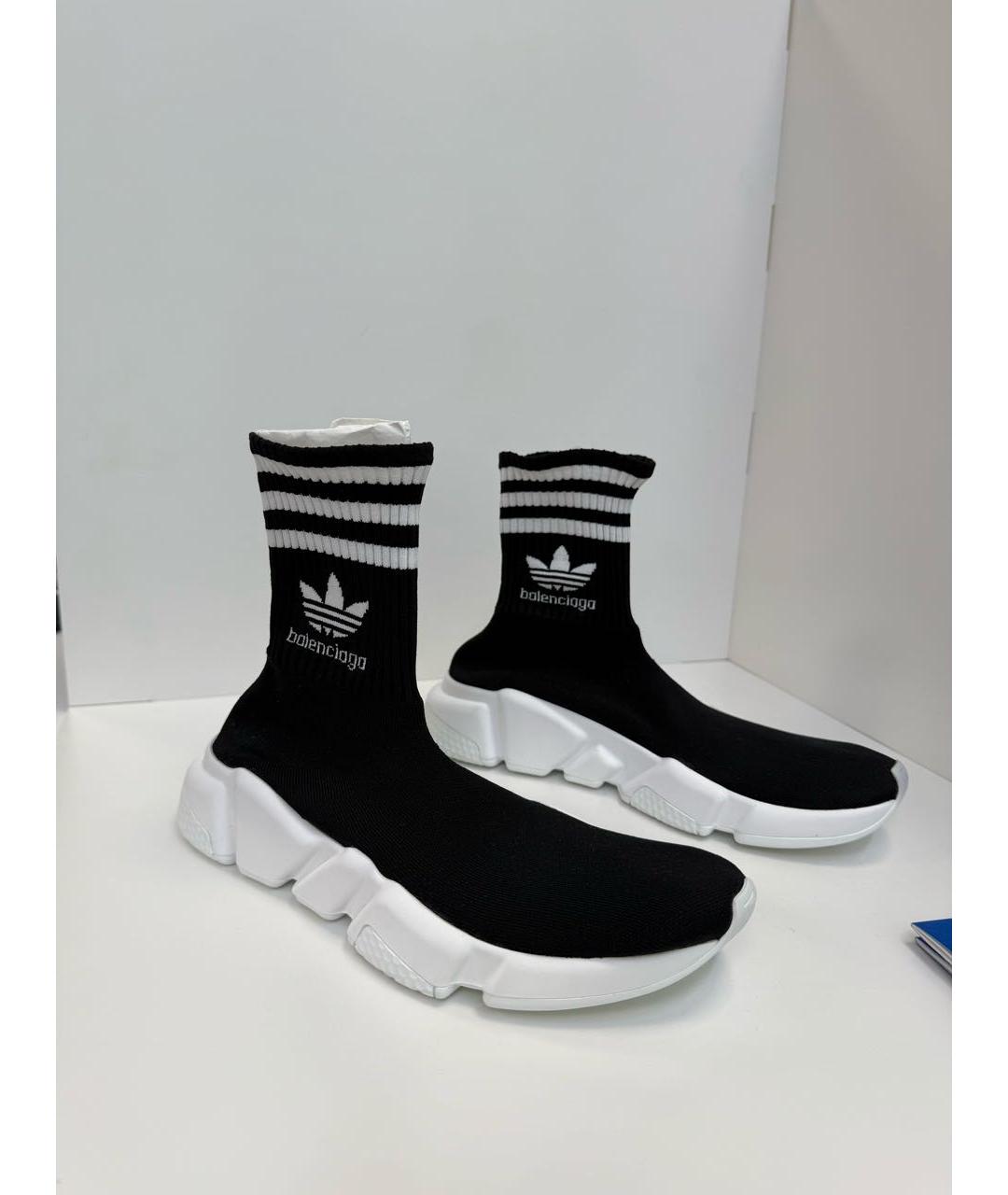 BALENCIAGA Черные текстильные высокие кроссовки / кеды, фото 3