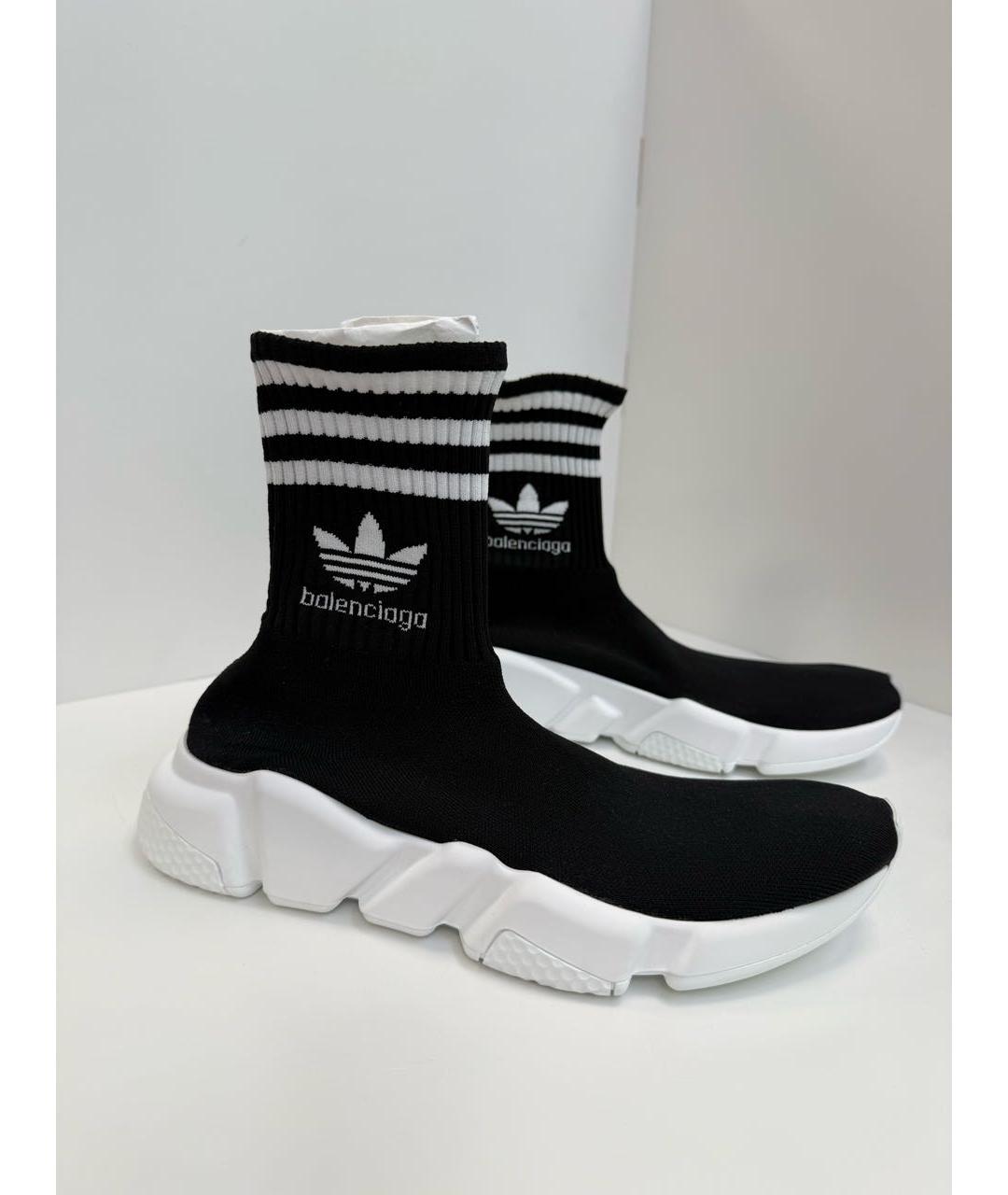 BALENCIAGA Черные текстильные высокие кроссовки / кеды, фото 4