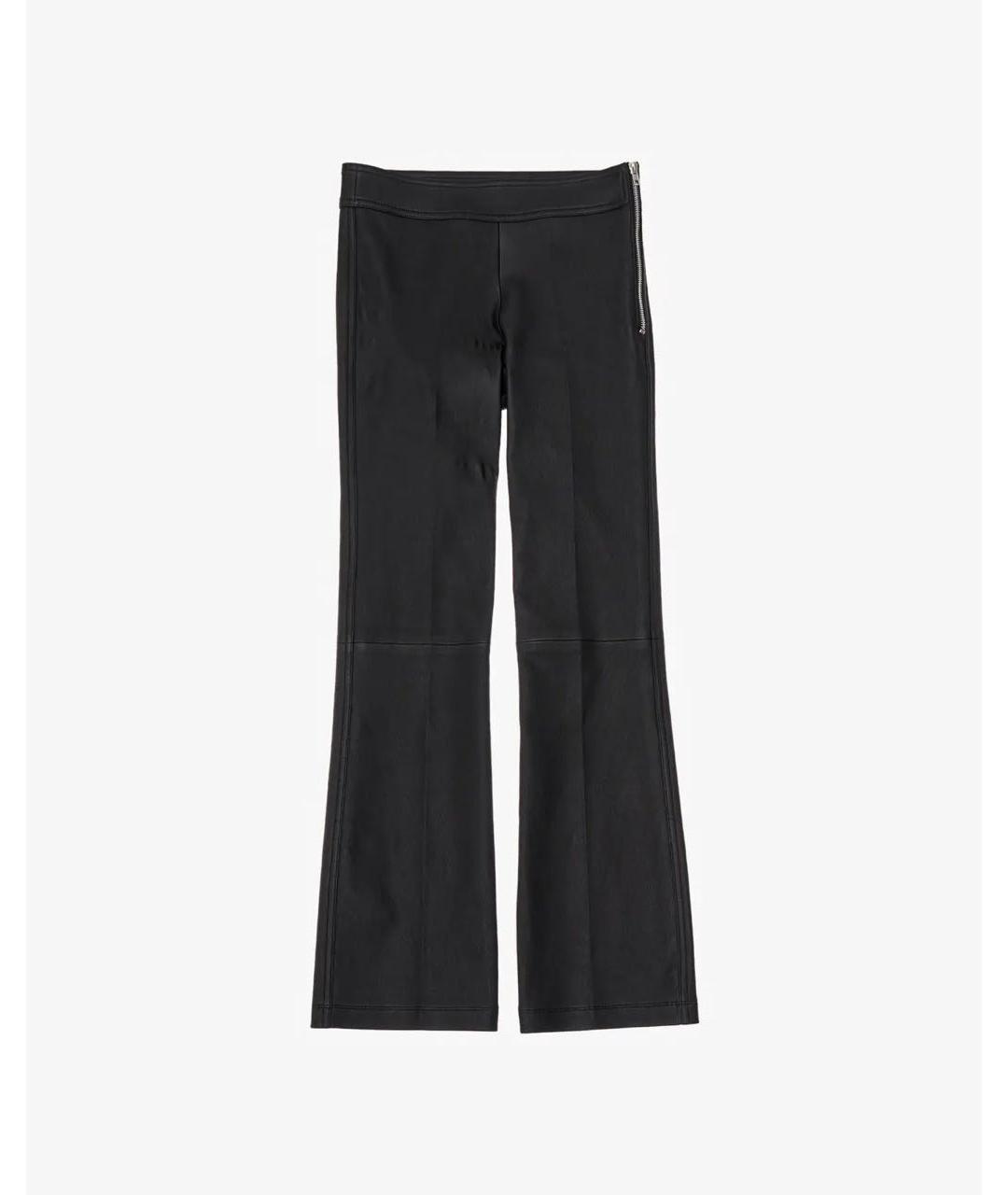 HELMUT LANG Черные кожаные брюки узкие, фото 8