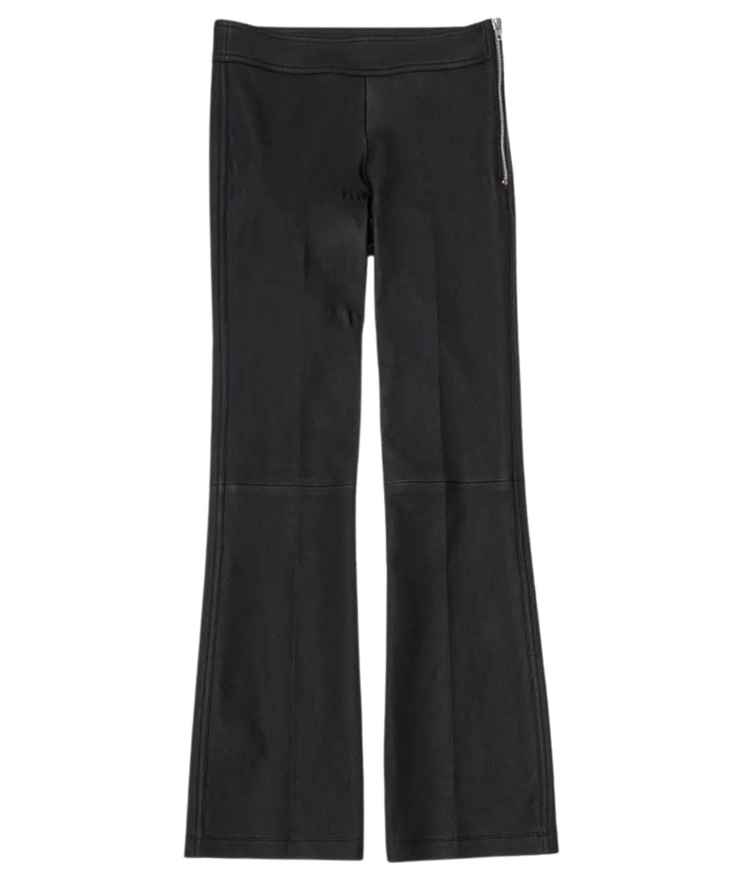 HELMUT LANG Черные кожаные брюки узкие, фото 1