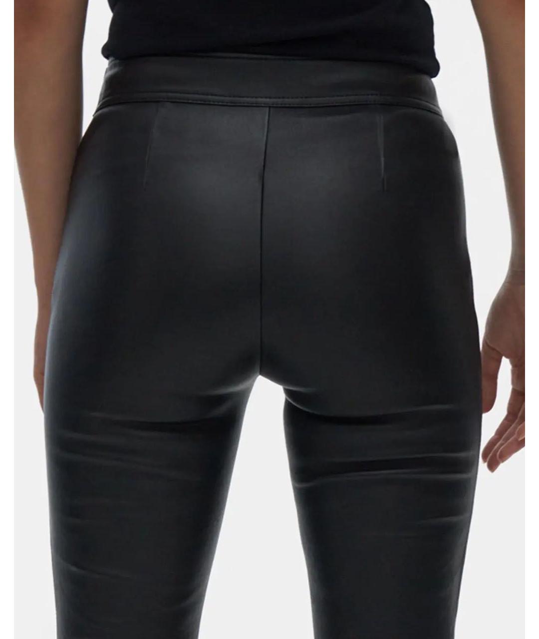 HELMUT LANG Черные кожаные брюки узкие, фото 6