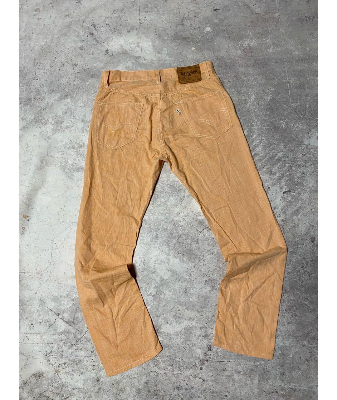LEVI'S Оранжевое хлопковые прямые джинсы, фото 2