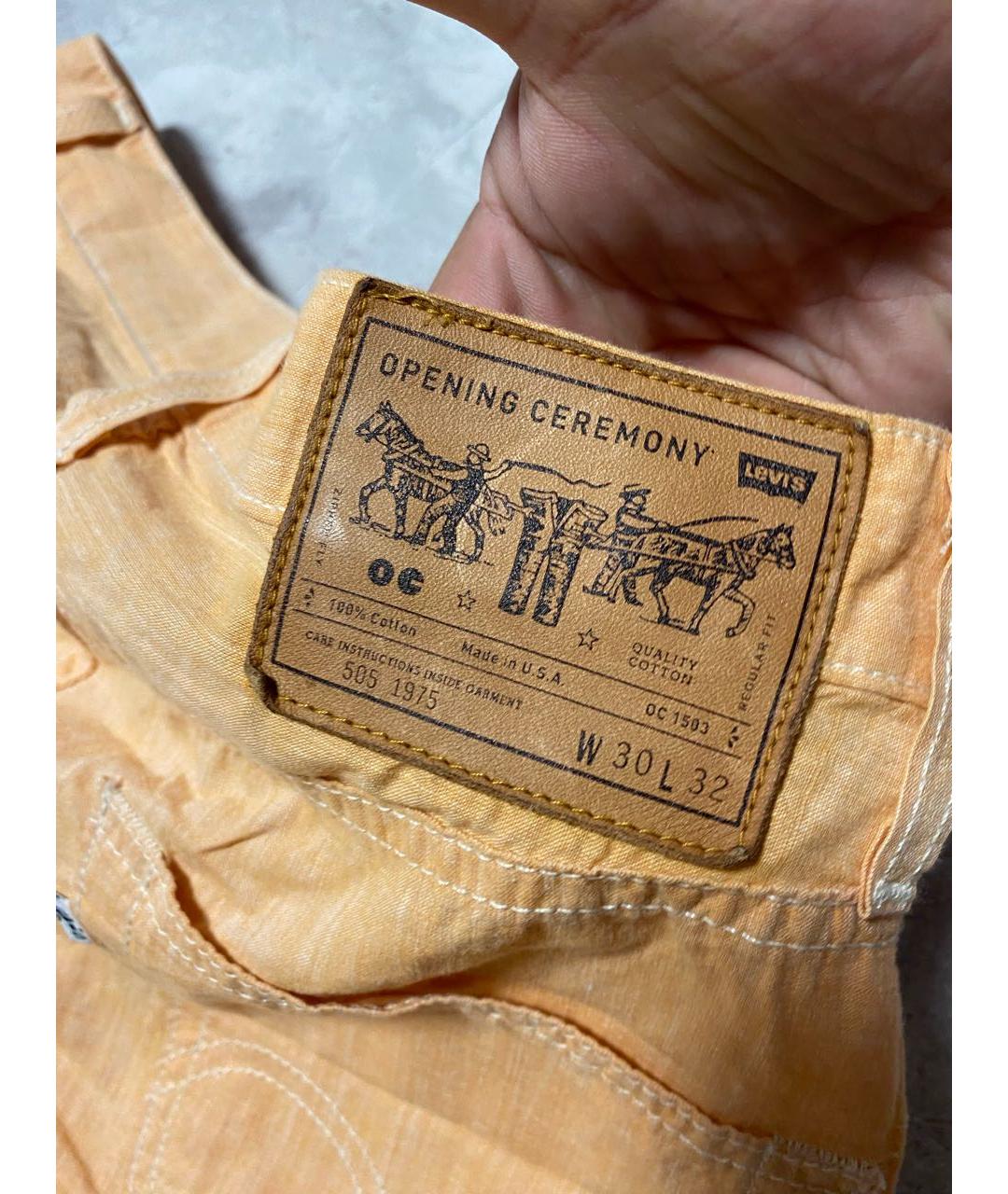 LEVI'S Оранжевое хлопковые прямые джинсы, фото 4