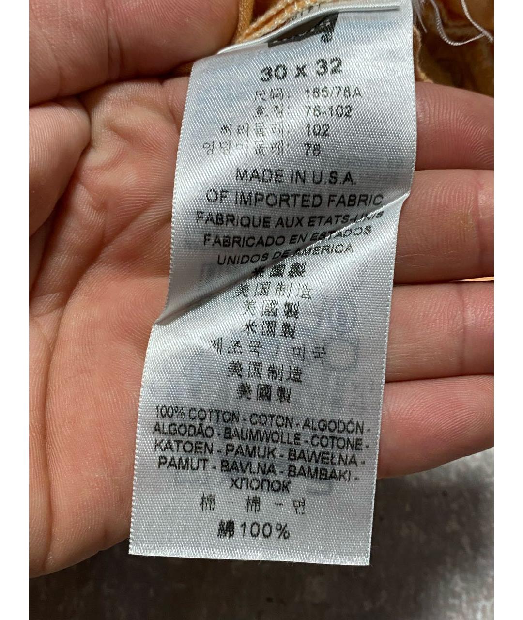 LEVI'S Оранжевое хлопковые прямые джинсы, фото 6