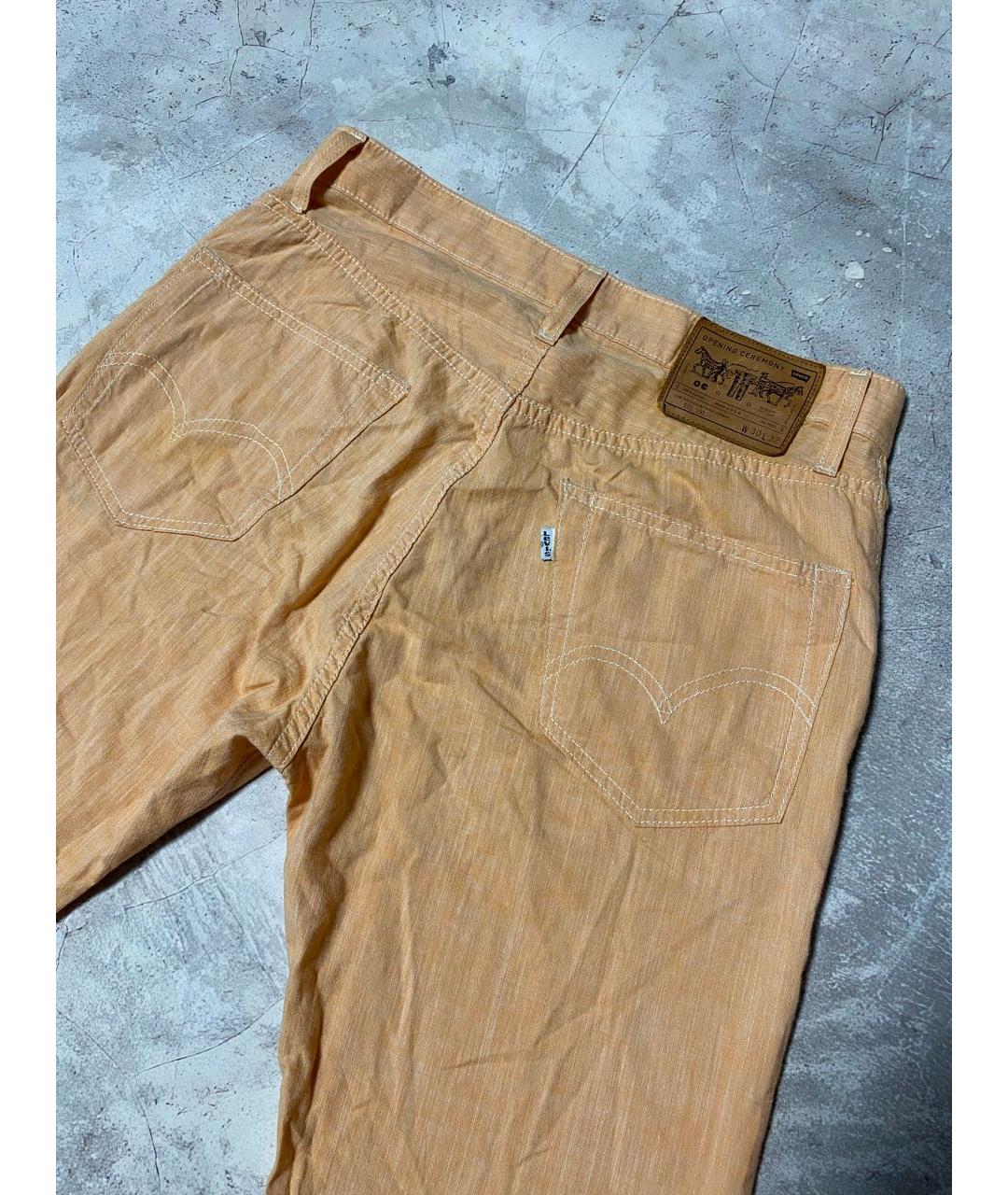 LEVI'S Оранжевое хлопковые прямые джинсы, фото 3