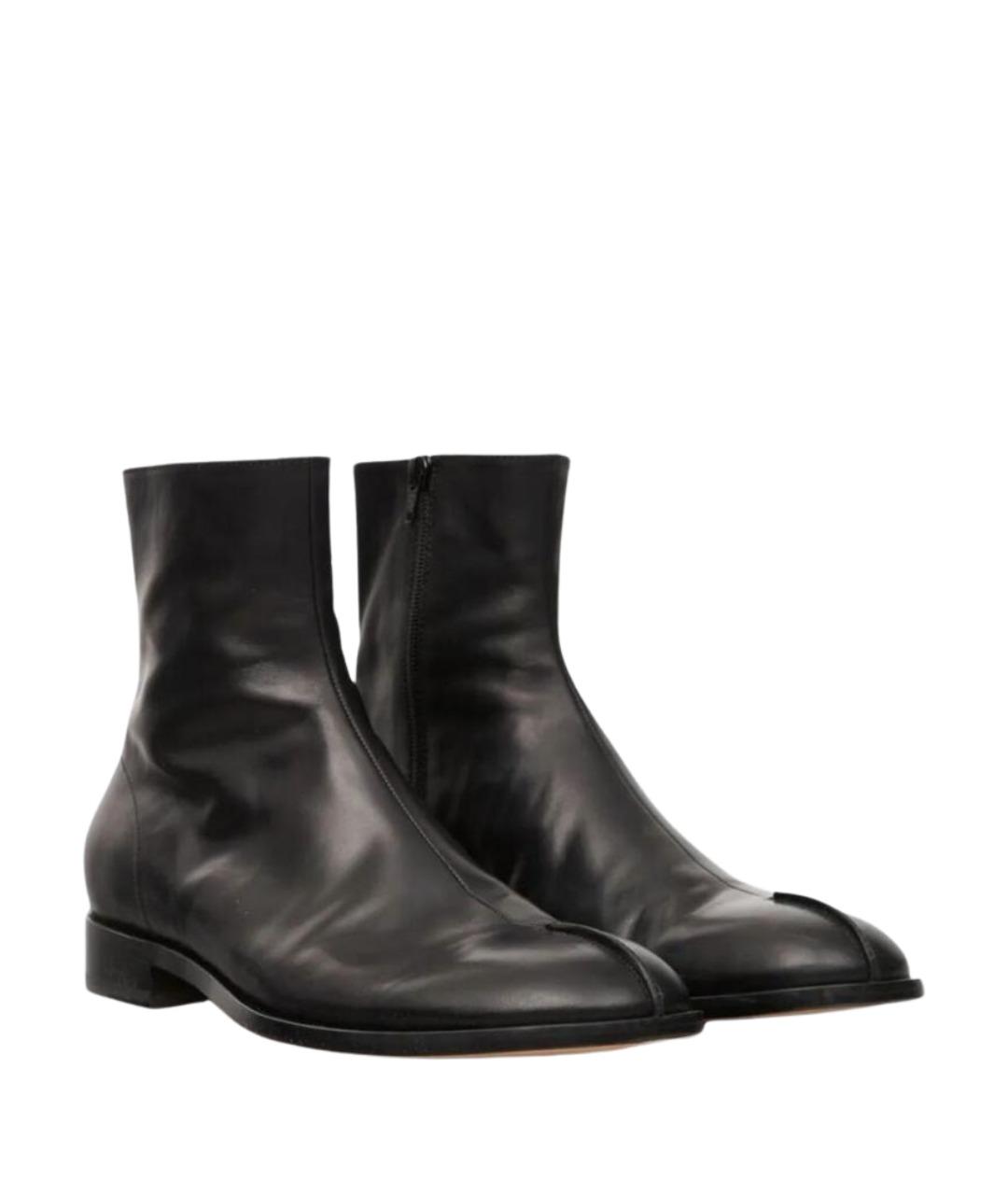 MM6 MAISON MARGIELA Черные кожаные низкие ботинки, фото 3