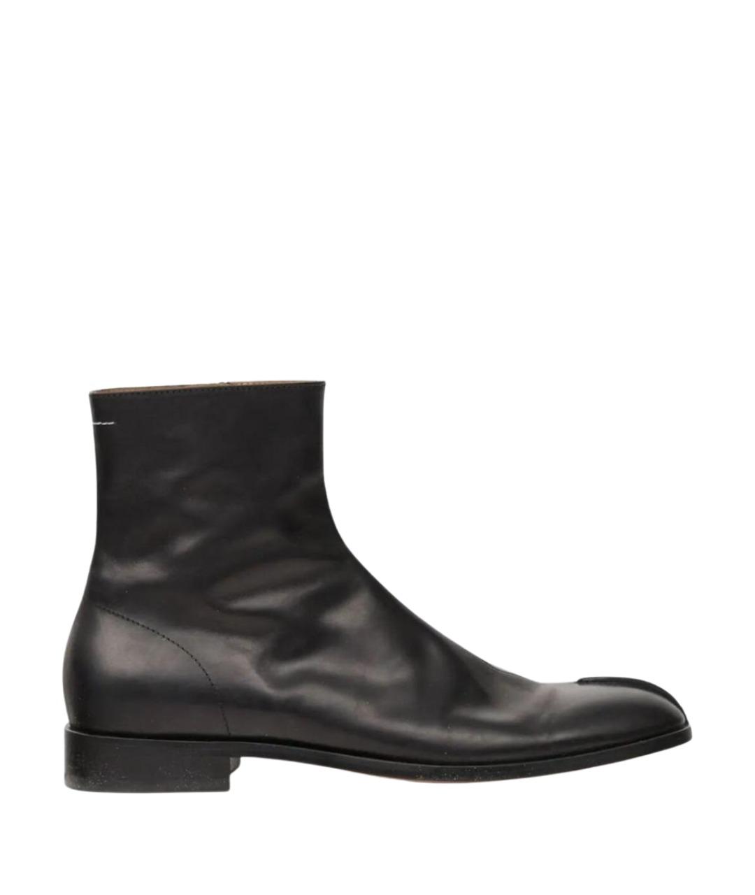 MM6 MAISON MARGIELA Черные кожаные низкие ботинки, фото 1