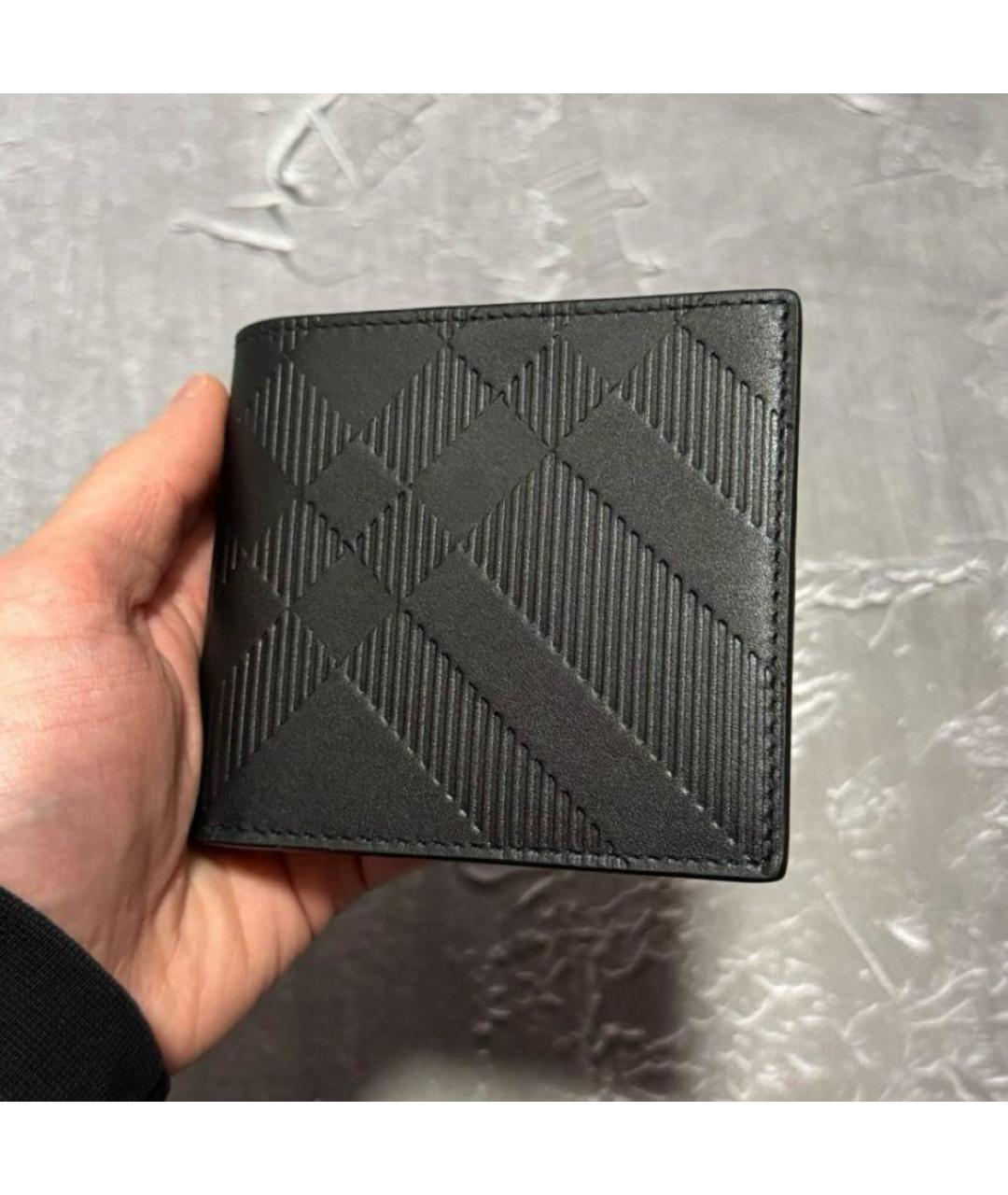 BURBERRY Черный кожаный кошелек, фото 3