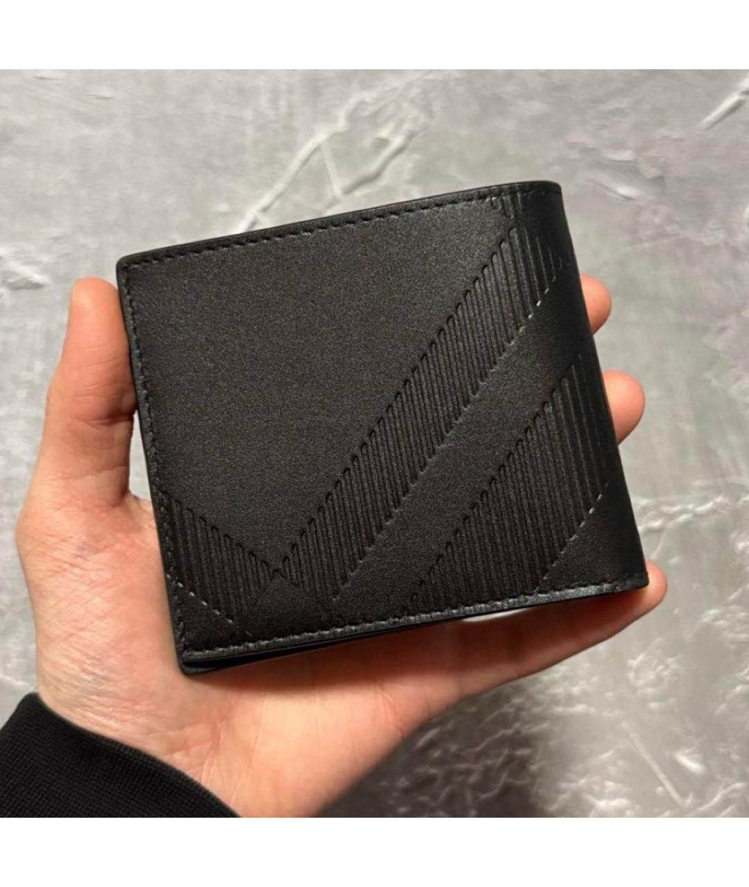 BURBERRY Черный кожаный кошелек, фото 4
