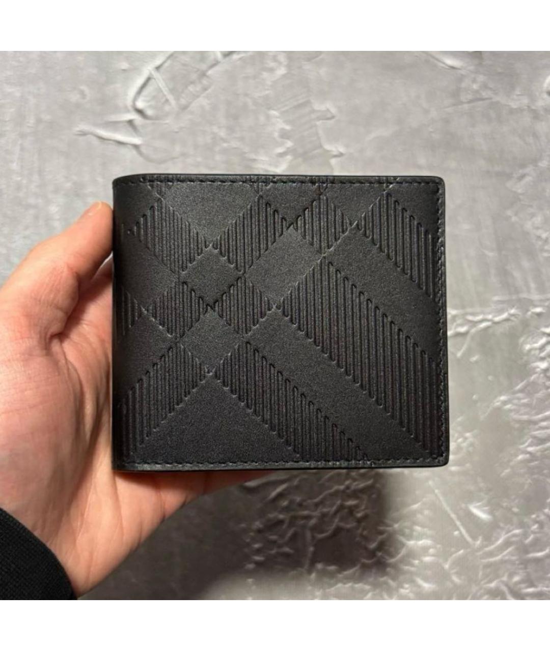BURBERRY Черный кожаный кошелек, фото 2