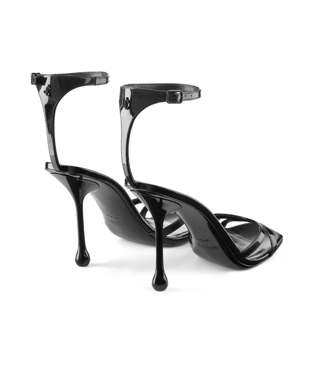 JIMMY CHOO Черные босоножки из лакированной кожи, фото 3