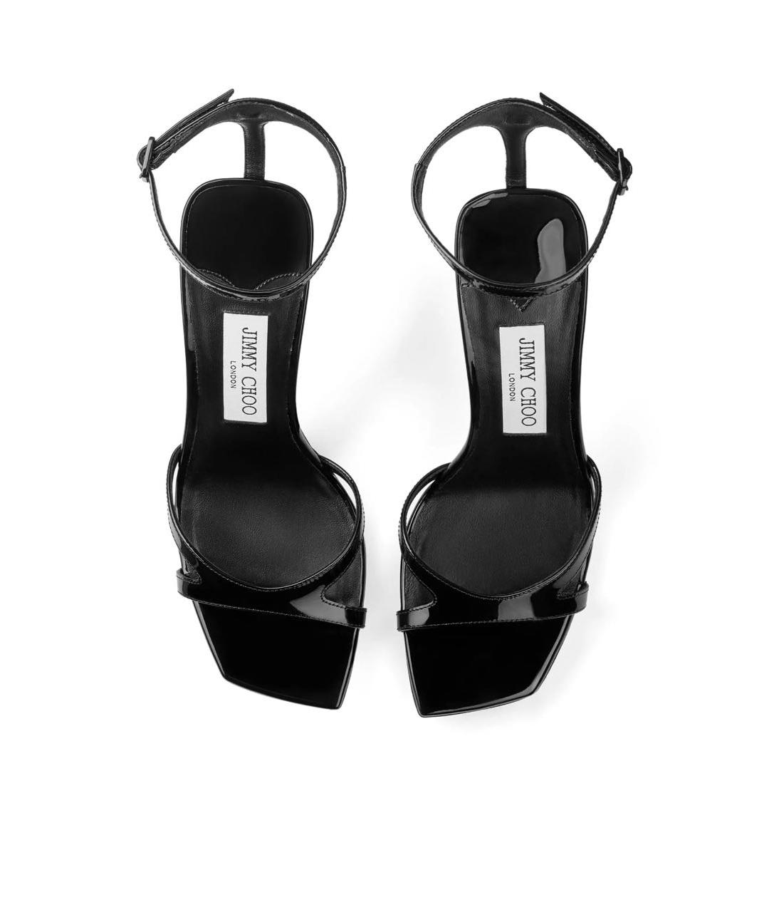 JIMMY CHOO Черные босоножки из лакированной кожи, фото 2