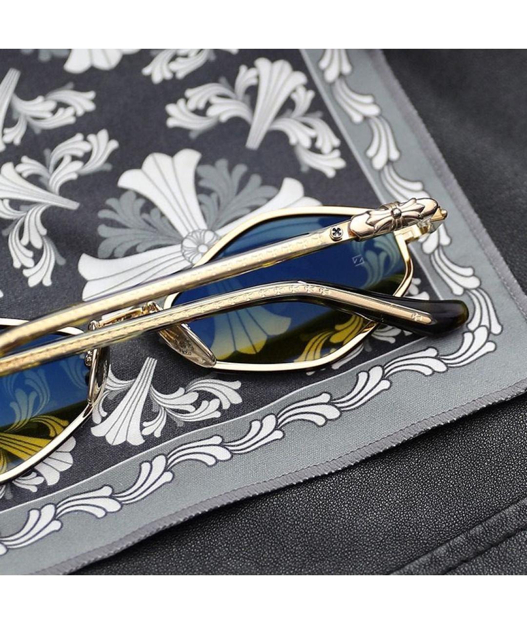 CHROME HEARTS Золотые металлические солнцезащитные очки, фото 5