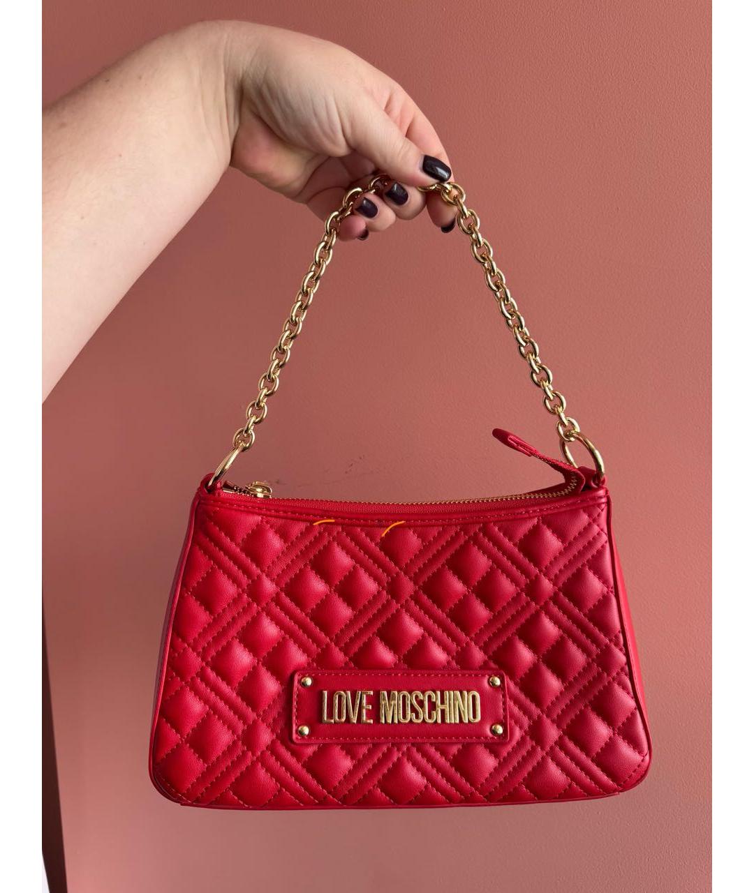 LOVE MOSCHINO Красная сумка через плечо из искусственной кожи, фото 7