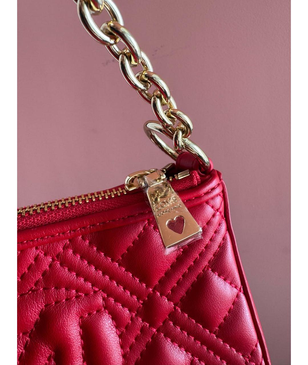 LOVE MOSCHINO Красная сумка через плечо из искусственной кожи, фото 4