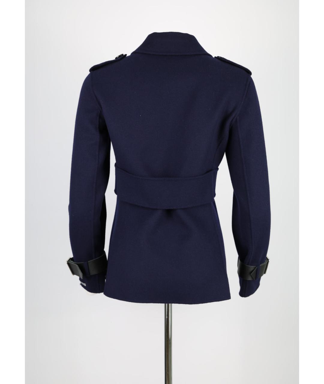 SPORTMAX Синее шерстяное пальто, фото 2