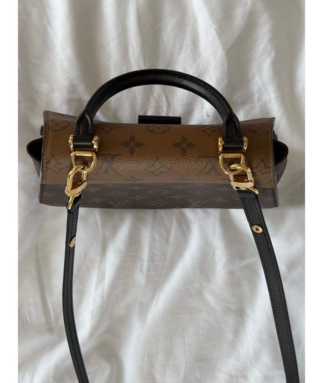 LOUIS VUITTON Коричневая кожаная сумка через плечо, фото 4