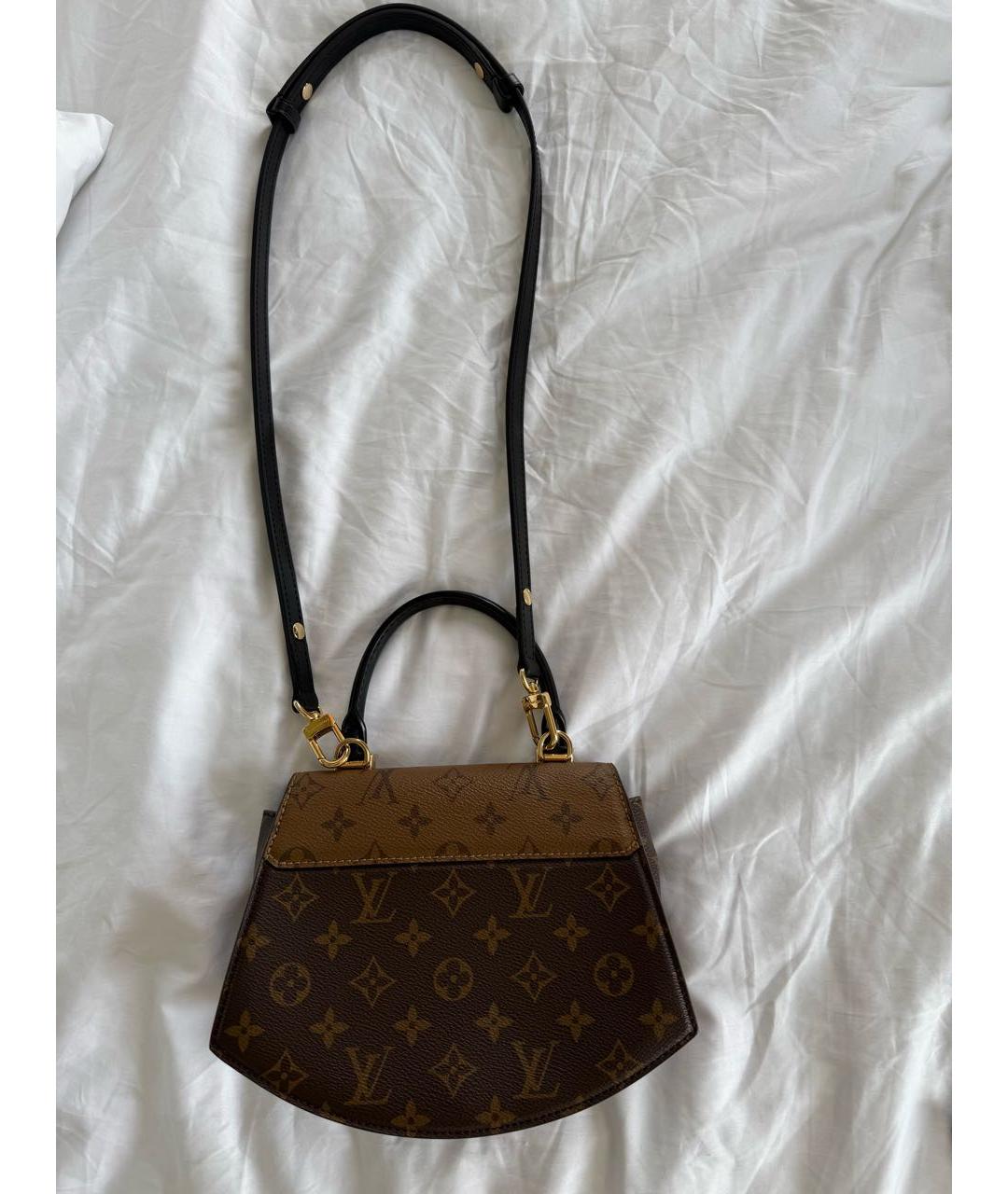 LOUIS VUITTON Коричневая кожаная сумка через плечо, фото 3