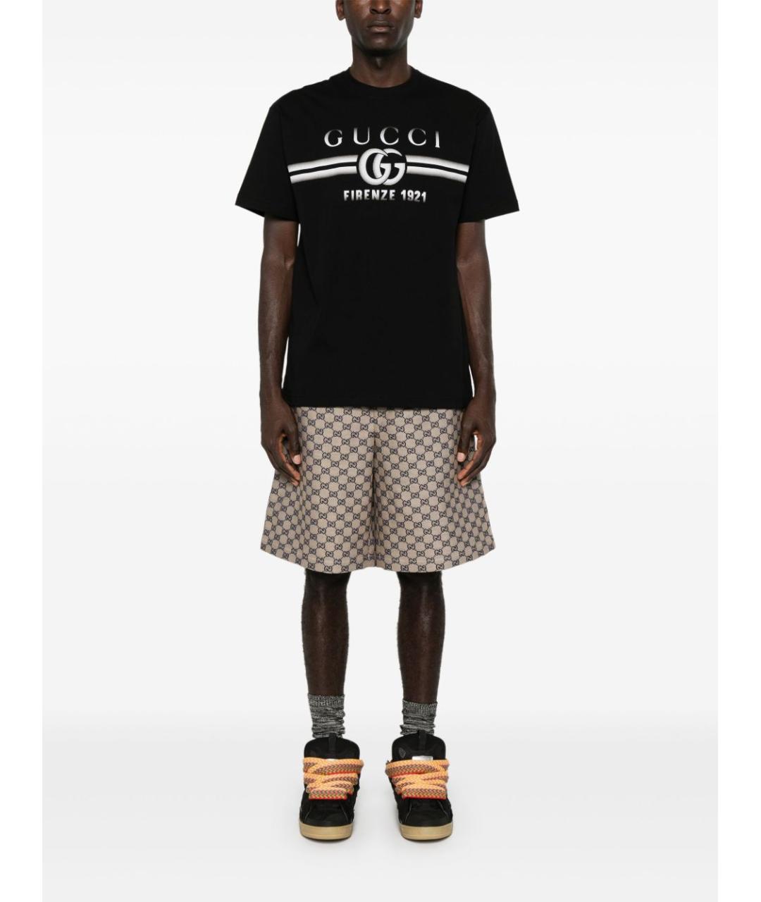 GUCCI Черная хлопковая футболка, фото 3