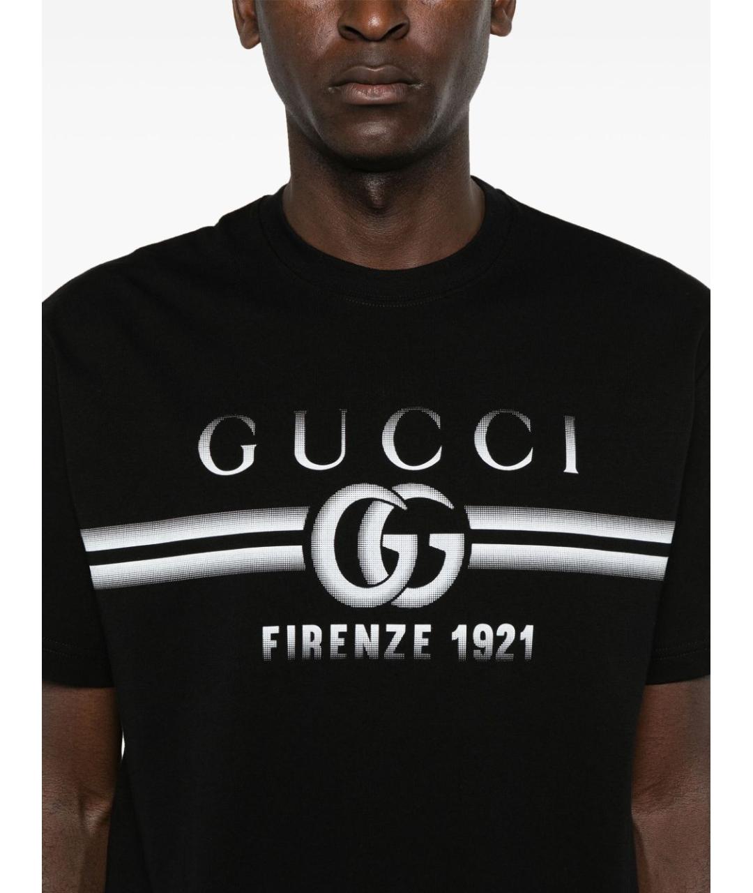 GUCCI Черная хлопковая футболка, фото 4