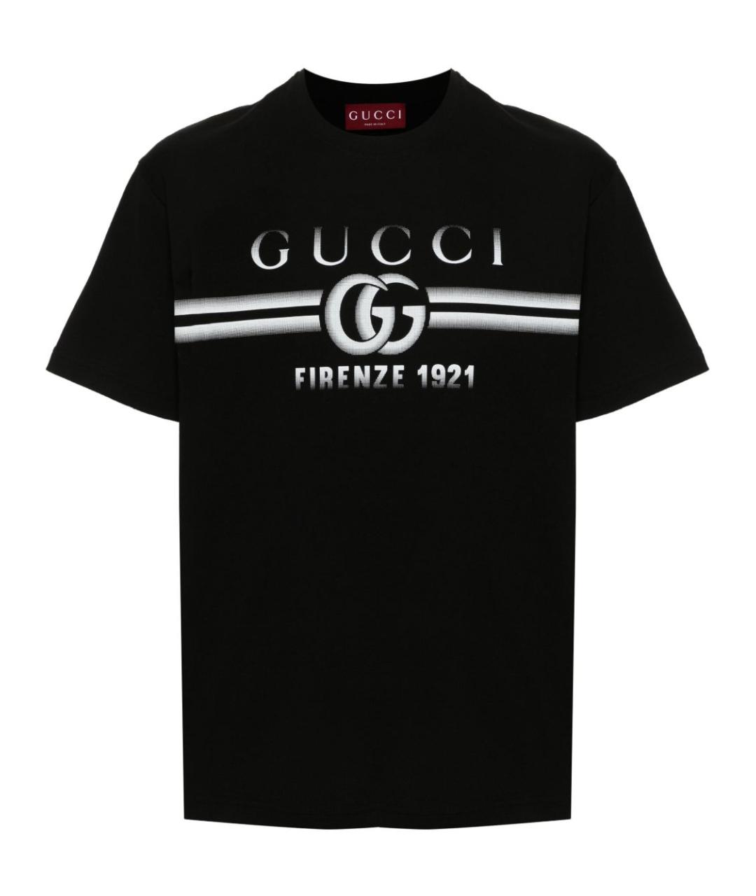 GUCCI Черная хлопковая футболка, фото 1