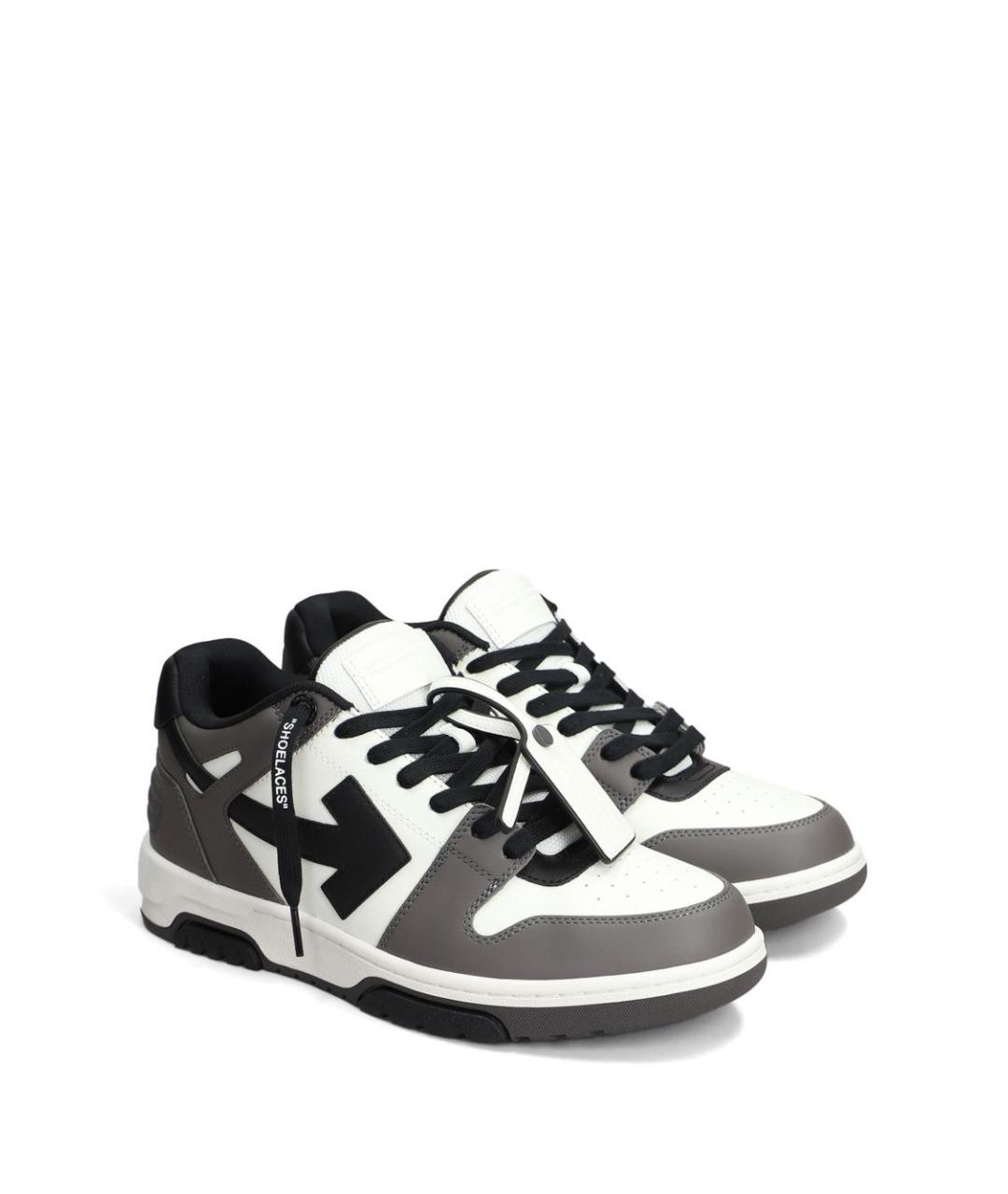 OFF-WHITE Серые синтетические низкие кроссовки / кеды, фото 6
