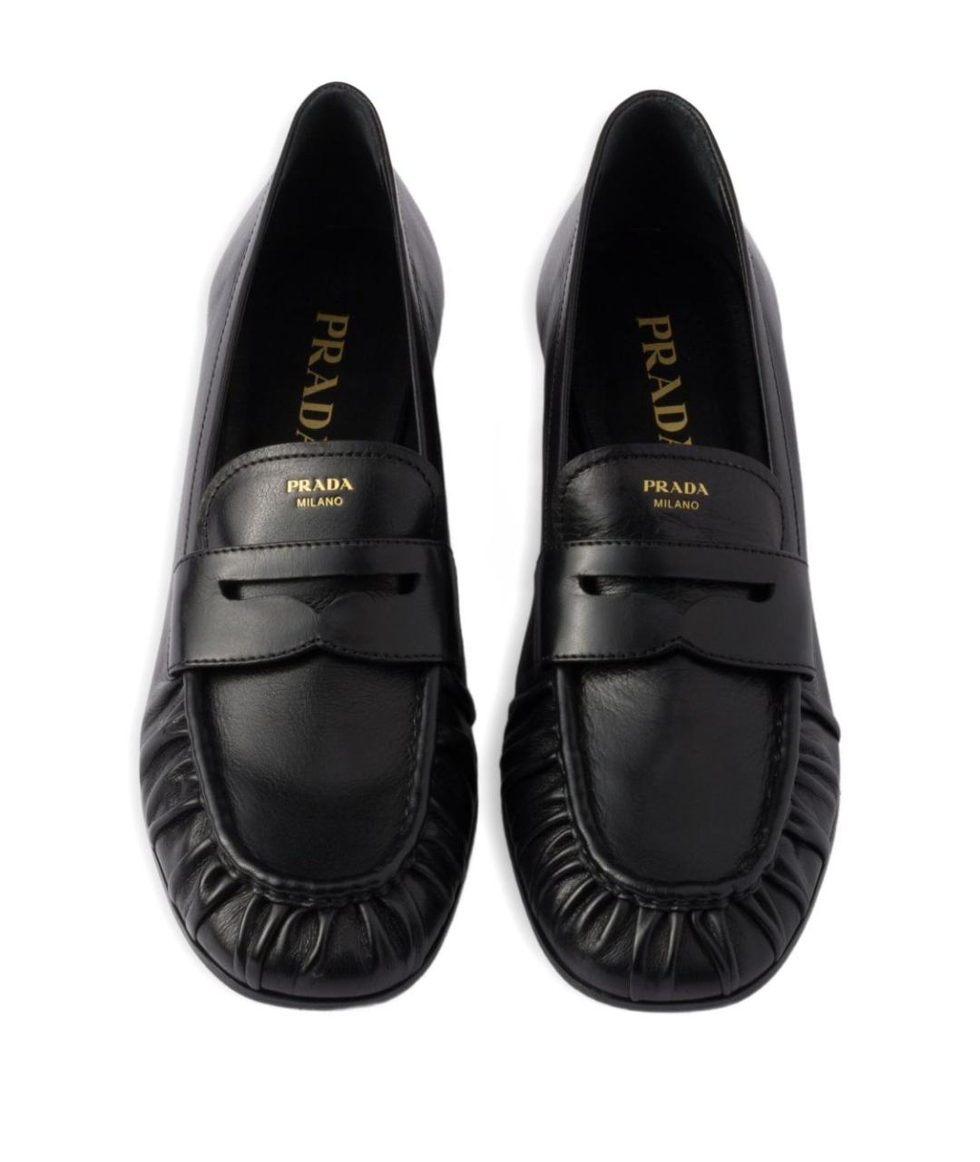 PRADA Черные кожаные лоферы, фото 3
