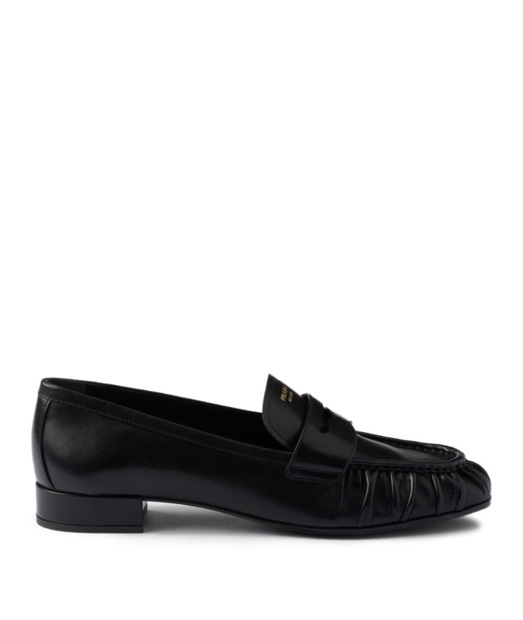 PRADA Черные кожаные лоферы, фото 1