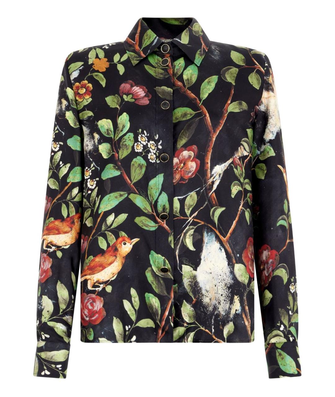 ROBERTO CAVALLI Мульти шелковая рубашка, фото 1