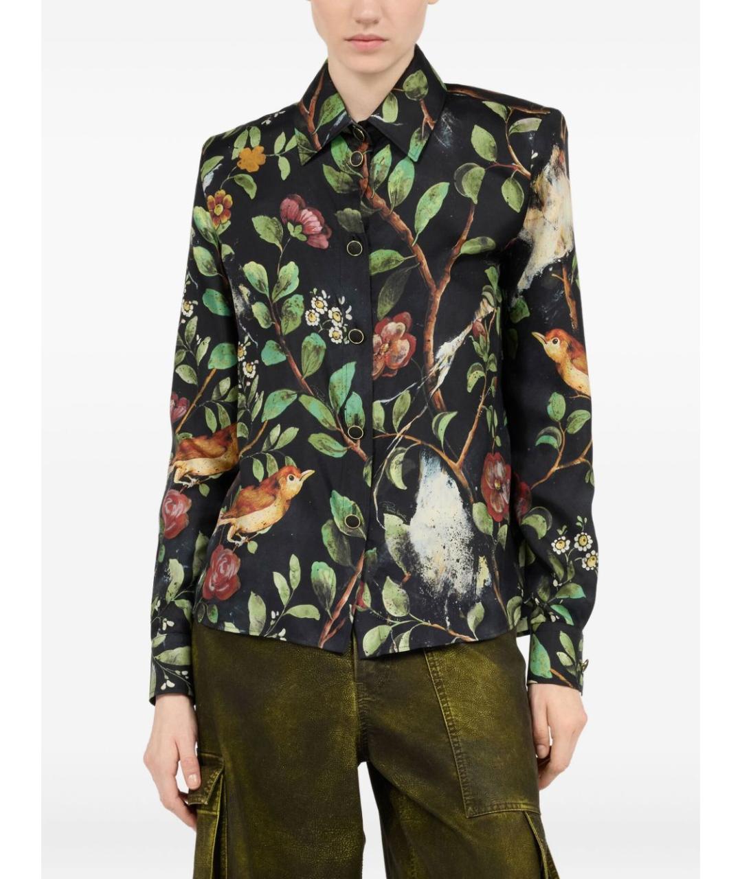 ROBERTO CAVALLI Мульти шелковая рубашка, фото 5