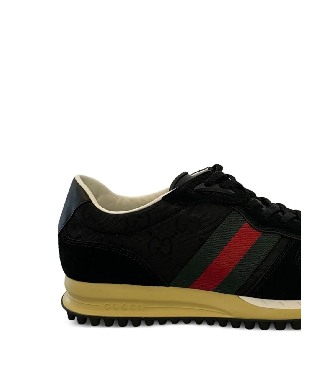 GUCCI Черные замшевые низкие кроссовки / кеды, фото 2