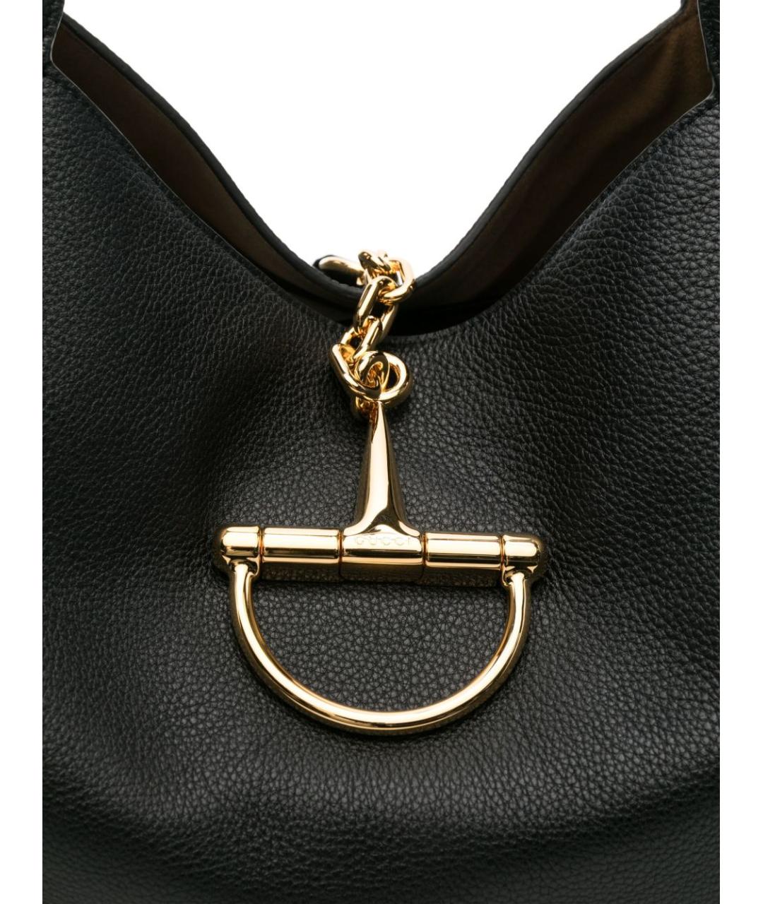 GUCCI Черная кожаная сумка тоут, фото 3