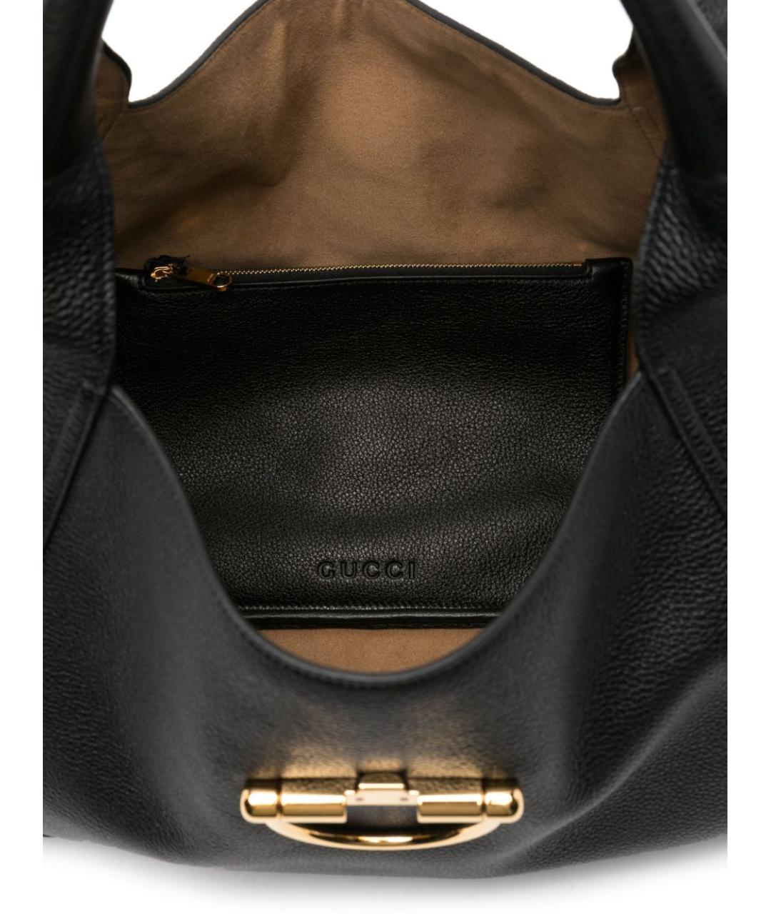 GUCCI Черная кожаная сумка тоут, фото 2