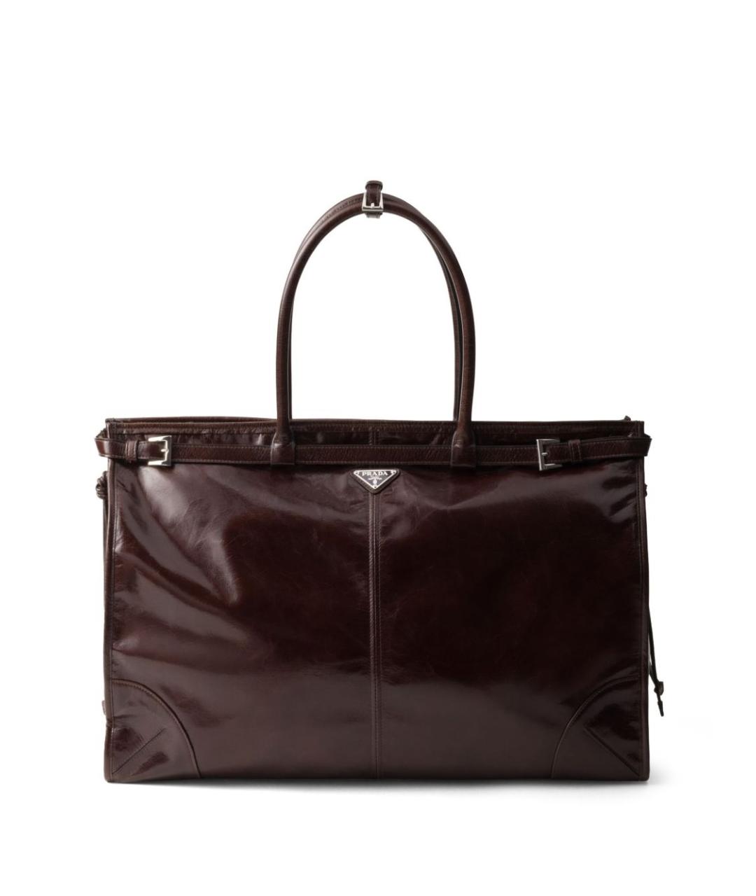 PRADA Коричневая кожаная сумка тоут, фото 1