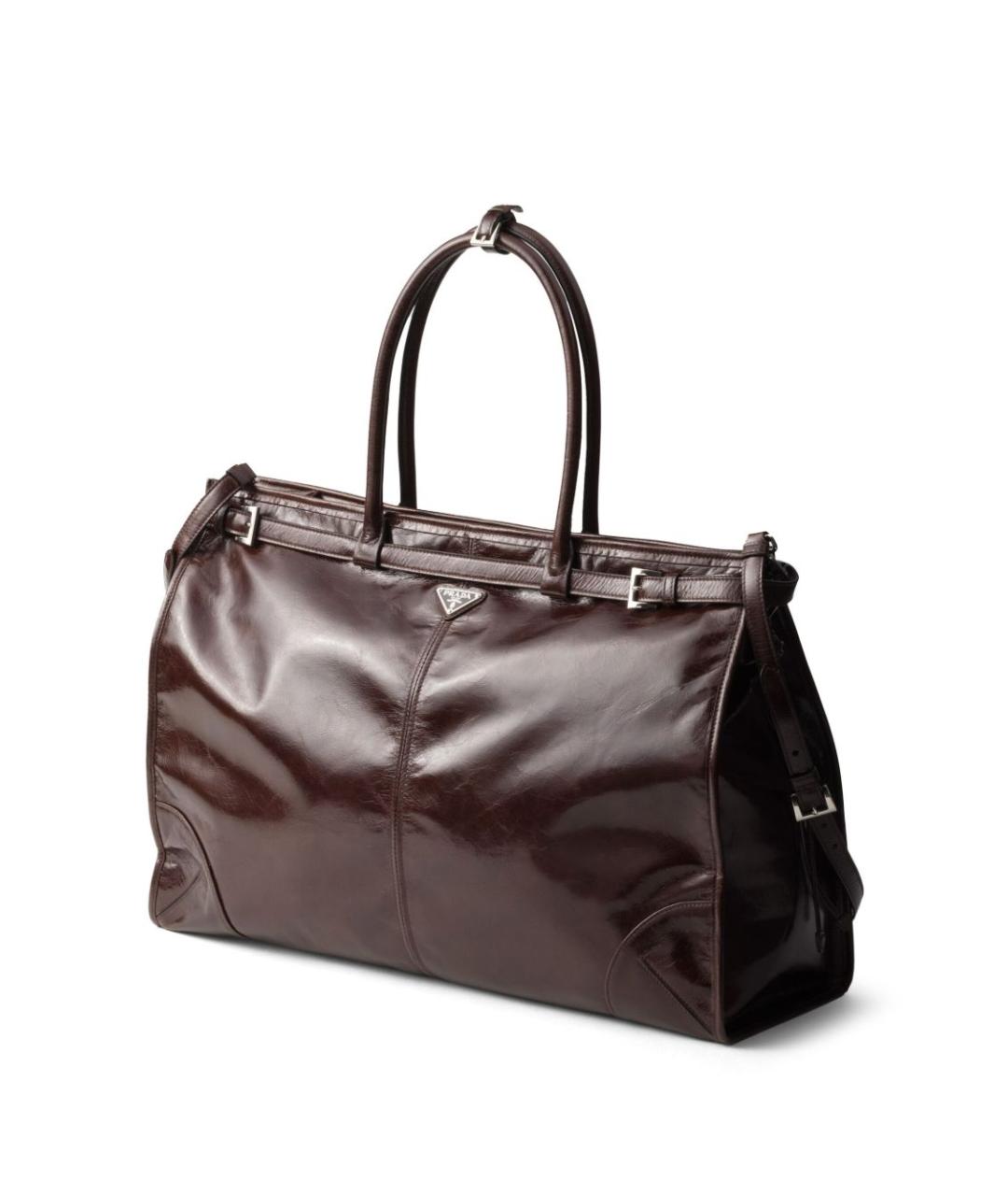 PRADA Коричневая кожаная сумка тоут, фото 2
