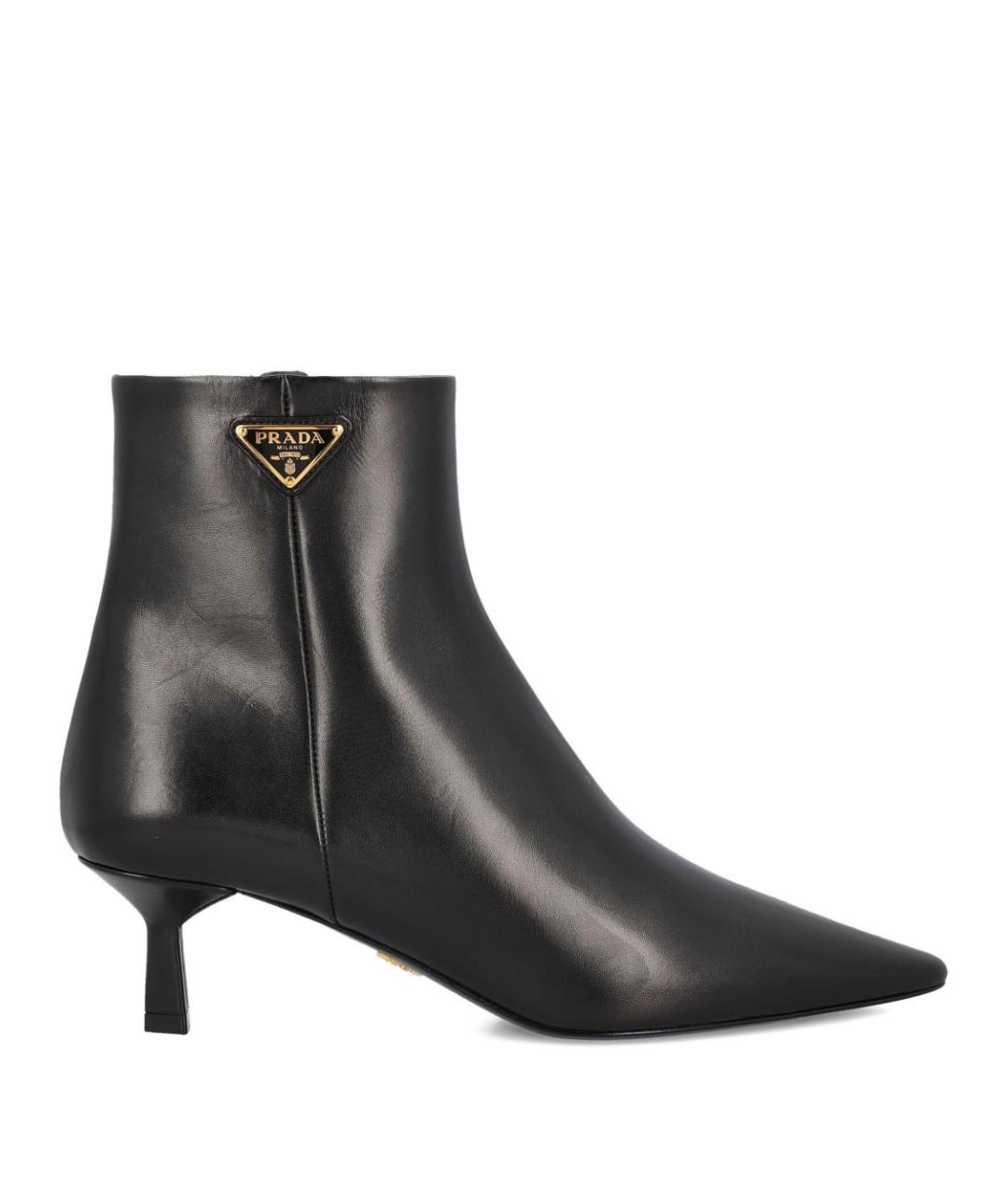 PRADA Черные кожаные ботильоны, фото 1