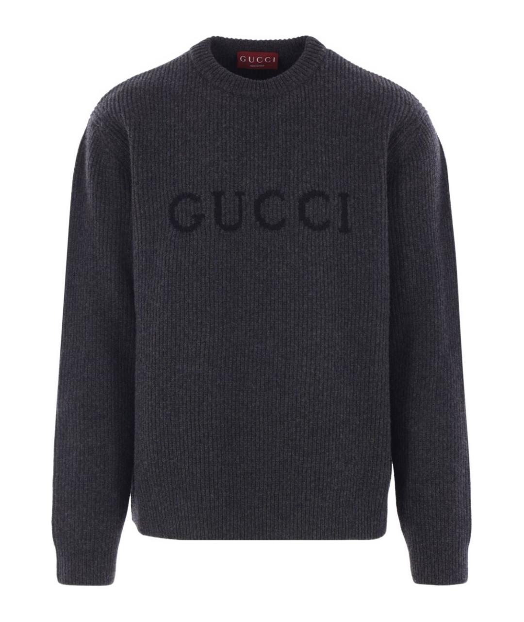 GUCCI Антрацитовый шерстяной джемпер / свитер, фото 1